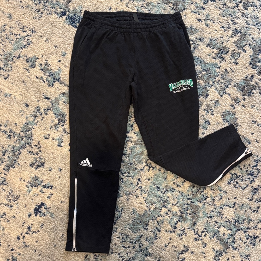 Adidas Black Joggers with Green Logo